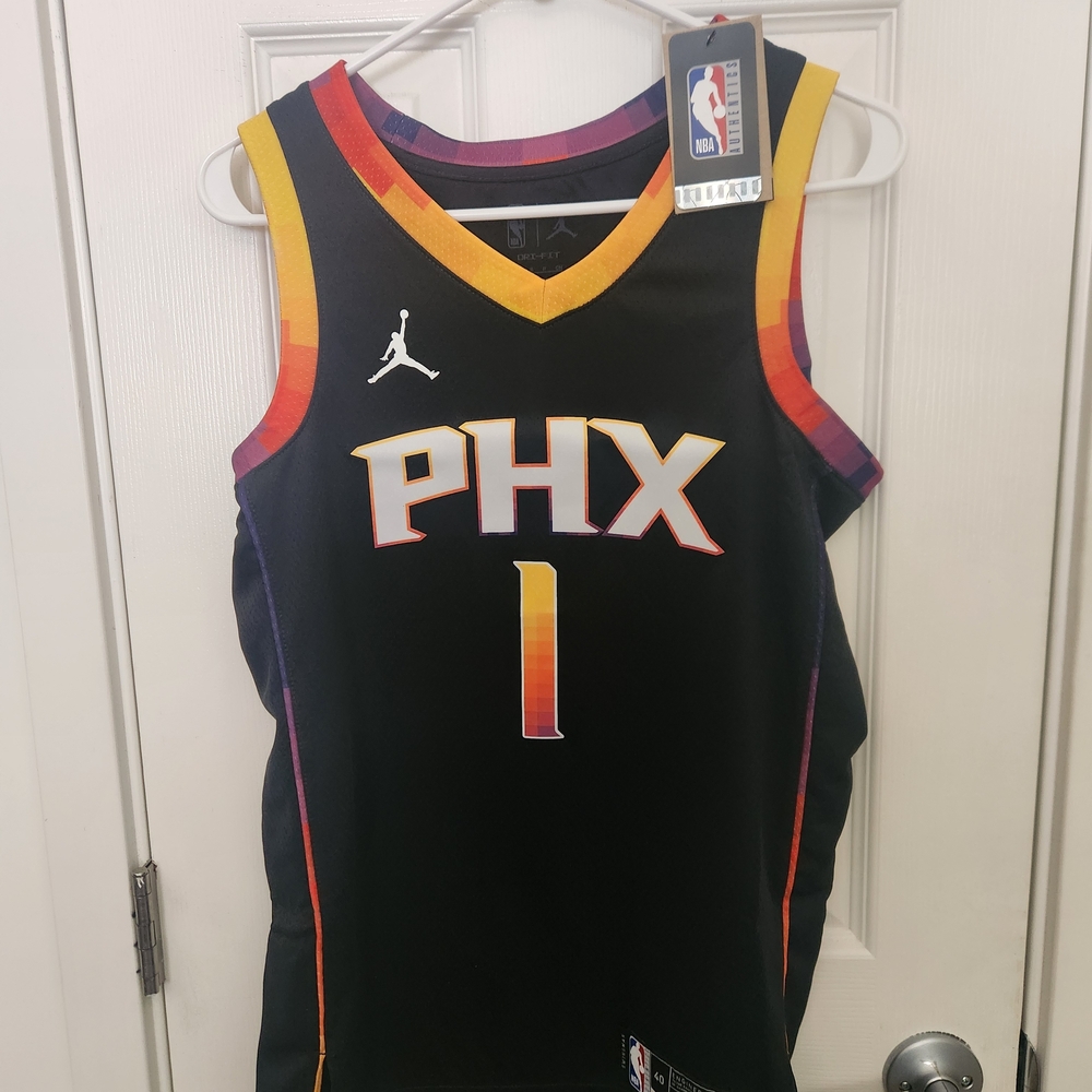 Unisex Phoenix Suns Devin Booker Jordan Brand Black Swingman Jersey - Statement